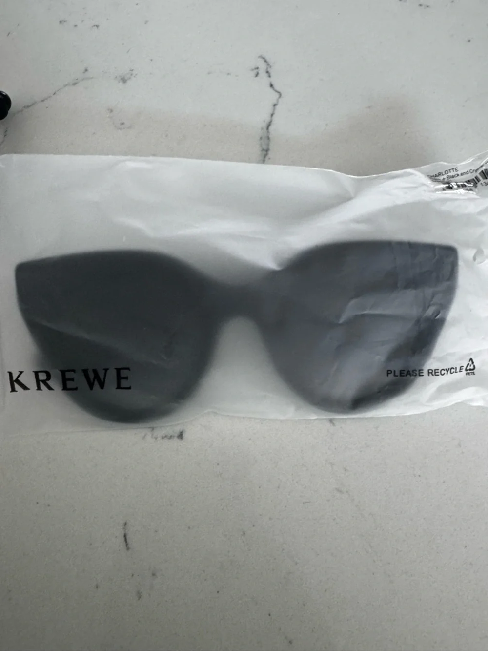 KREWE Black Charlotte Sunglasses with Scalloped Detail